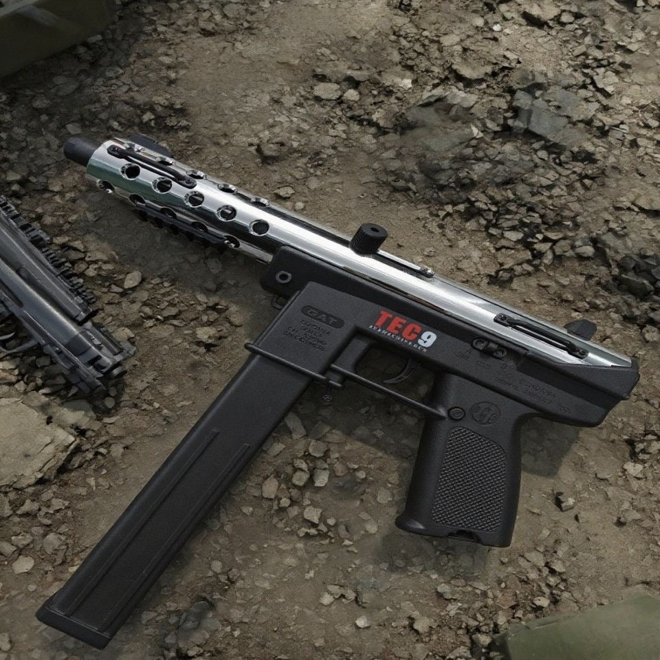 Handi TEC-9 Electric Full-Auto Gel Blaster - High-Speed Nylon CSGO Toy Submachine Gun for Boys (Safe Gel Ball Blaster)