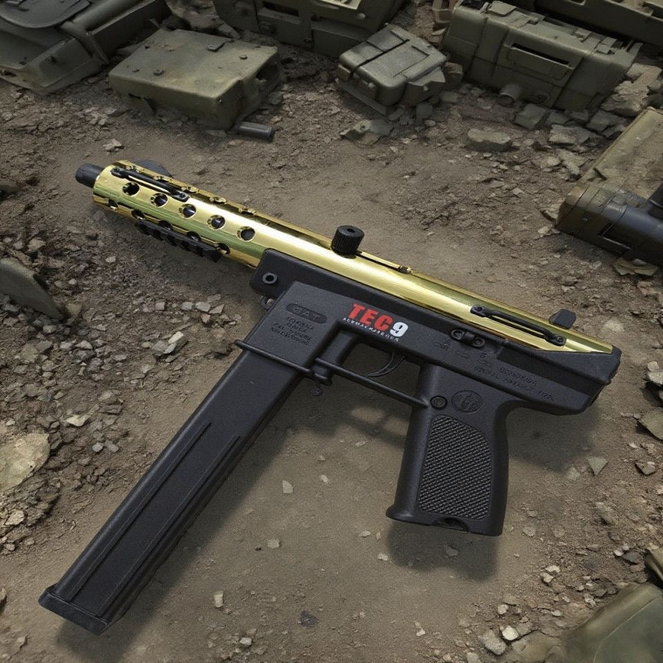 Handi TEC-9 Electric Full-Auto Gel Blaster - High-Speed Nylon CSGO Toy Submachine Gun for Boys (Safe Gel Ball Blaster)