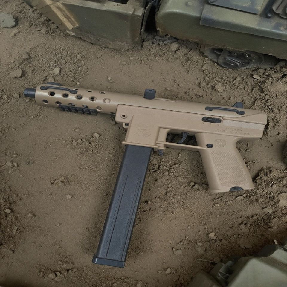 Handi TEC-9 Electric Full-Auto Gel Blaster - High-Speed Nylon CSGO Toy Submachine Gun for Boys (Safe Gel Ball Blaster)