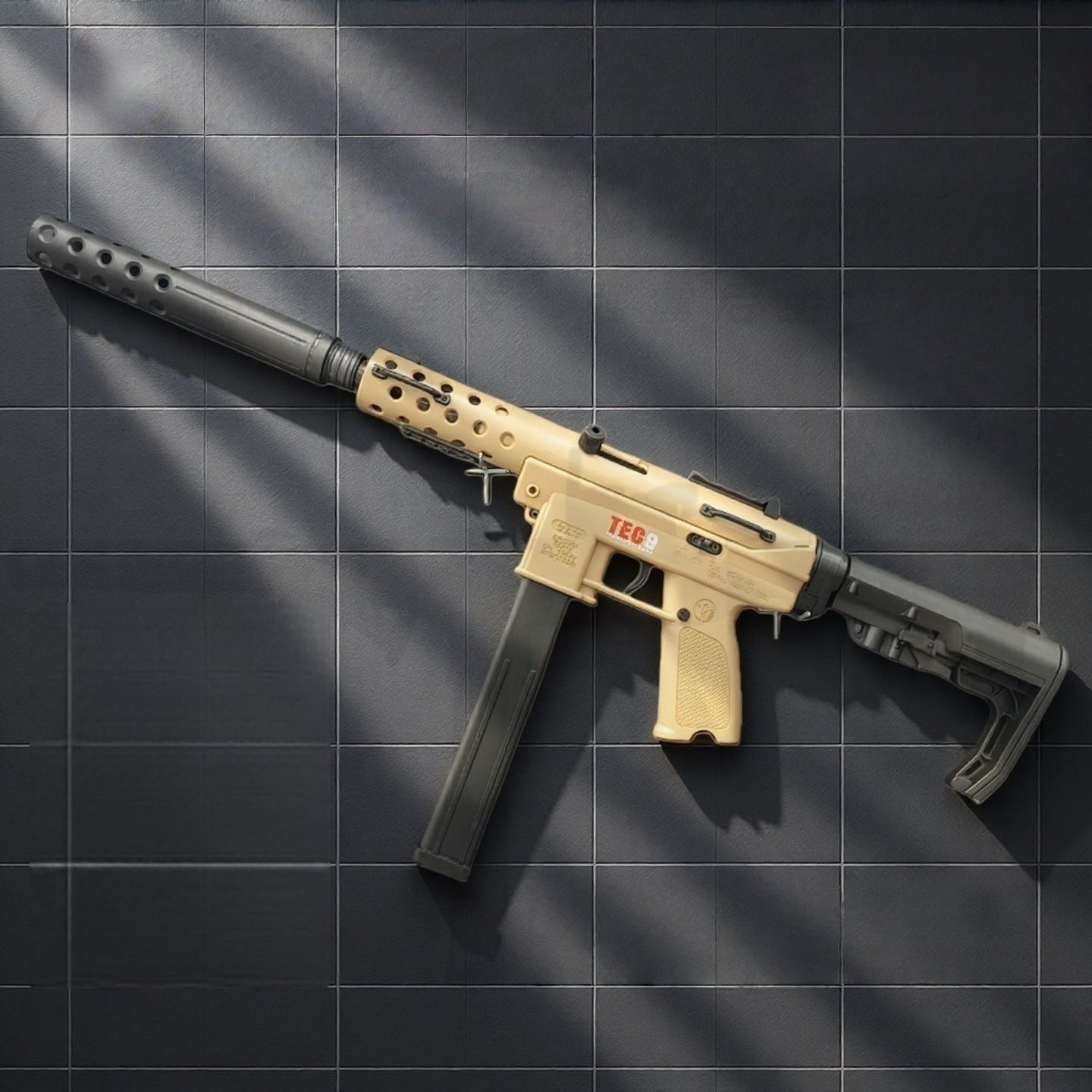 Handi TEC-9 Electric Full-Auto Gel Blaster - High-Speed Nylon CSGO Toy Submachine Gun for Boys (Safe Gel Ball Blaster)