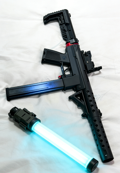 Handi TEC-9 Electric Full-Auto Gel Blaster - High-Speed Nylon CSGO Toy Submachine Gun for Boys (Safe Gel Ball Blaster)